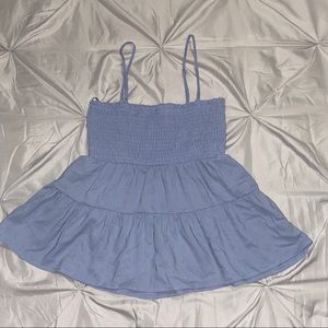Baby doll smocked ruffled top